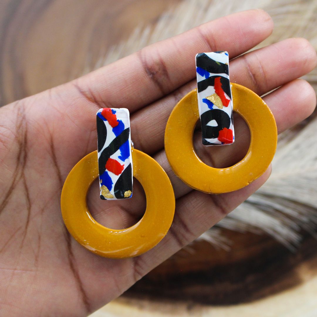 Clay Earrings | Lightweight Earrings | Caramel